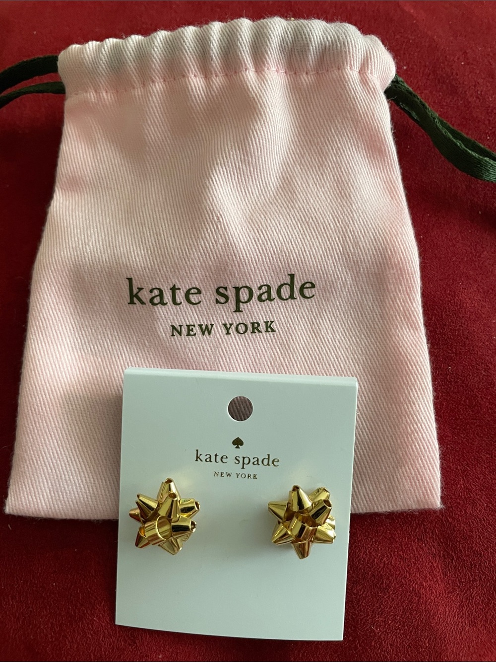 Kate Spade Gold Bow Stud Earrings NWT